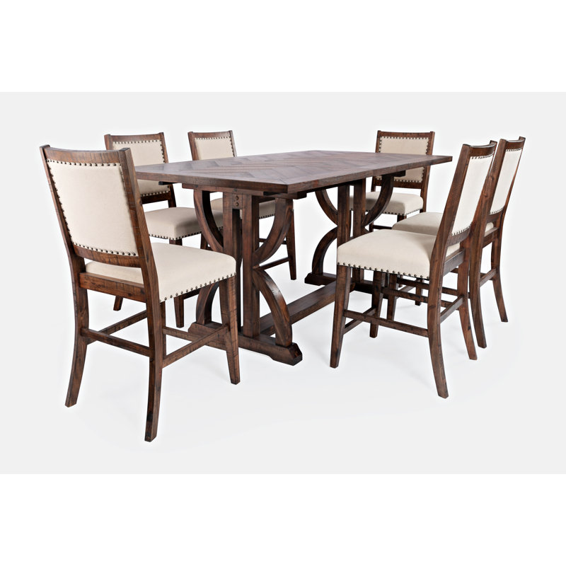 One Allium Way® Paloalto 7 Piece Extendable Trestle Dining Set